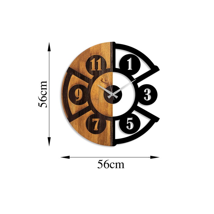 Wallity Reloj de pared Pizza Slice de madera y metal en Nogal y Negro Wallity Reloj de pared Pizza Slice de madera y metal en Nogal y Negro